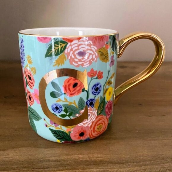 Anthropologie Garden Party Personalized Initial C Mug - Picture 1 of 7